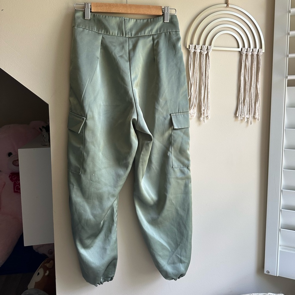 Stoosh Light Green High-Waisted Pants - Picture 6 of 9